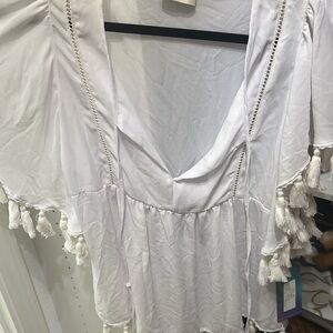 Show Me Your MuMu White Tassel Dress